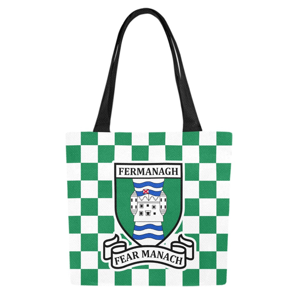 County Fermanagh Chequered Canvas Tote Bag Set