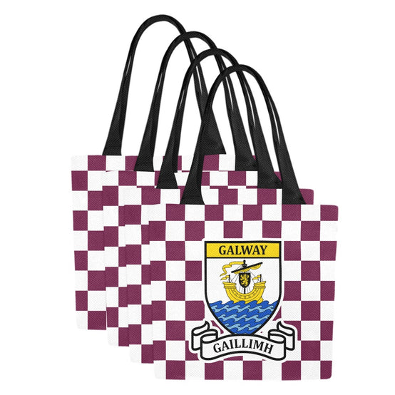 County Galway Chequered Canvas Tote Bag Set