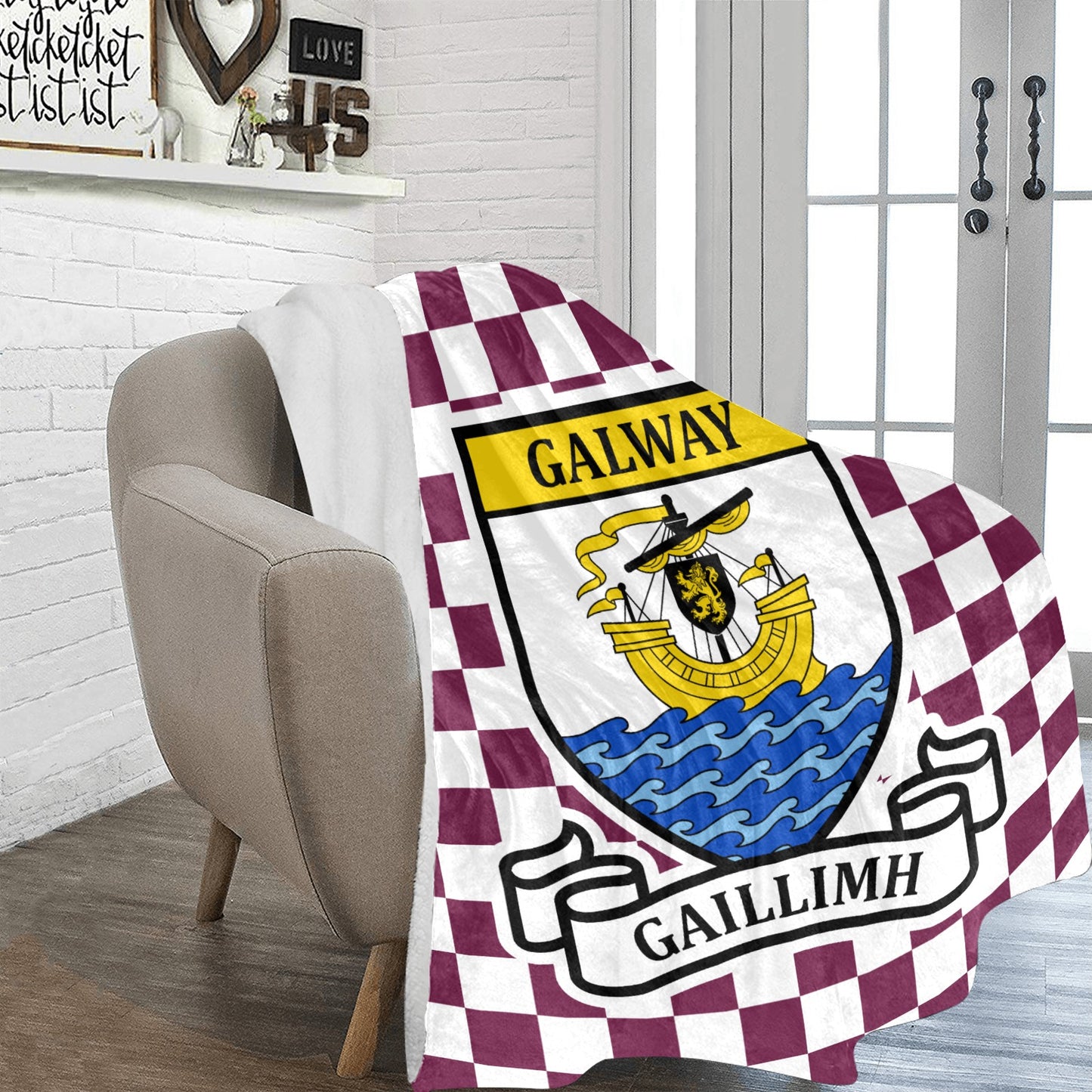 County Galway Chequered Ultra-Soft Throw Blanket