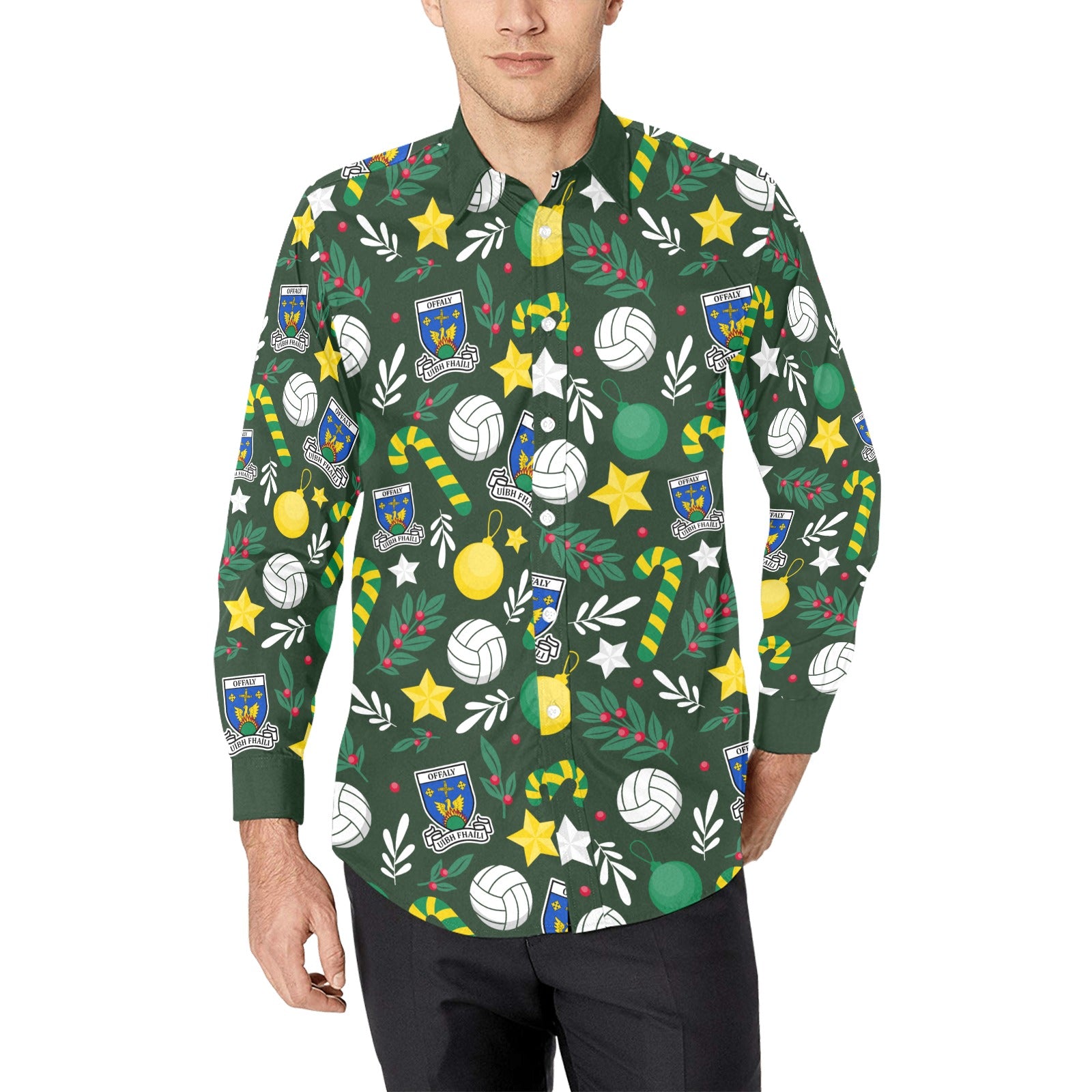 County Offaly Christmas Button Up Shirt