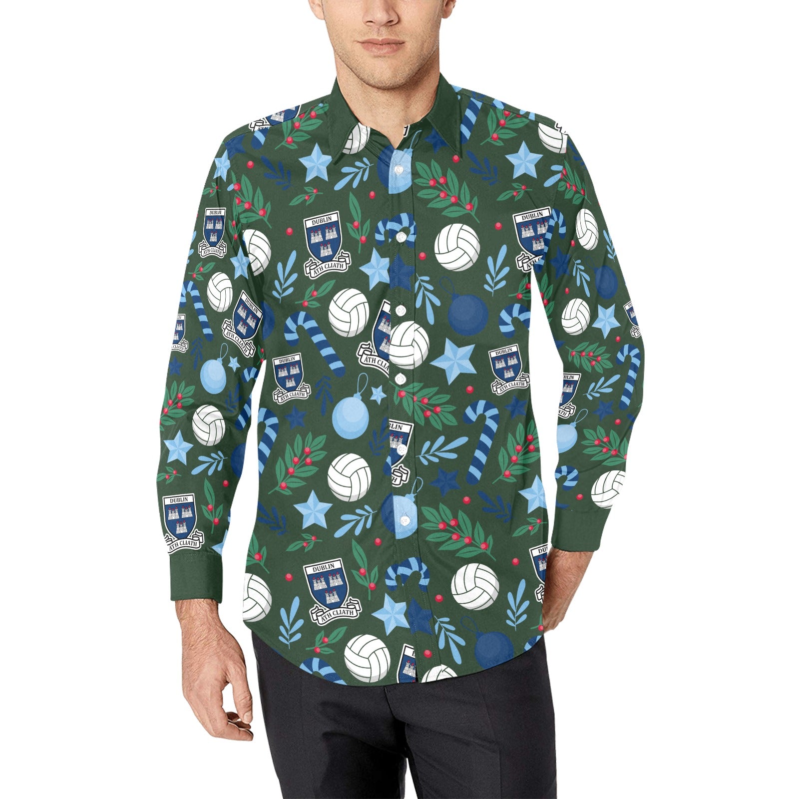 County Dublin Christmas Button Up Shirt