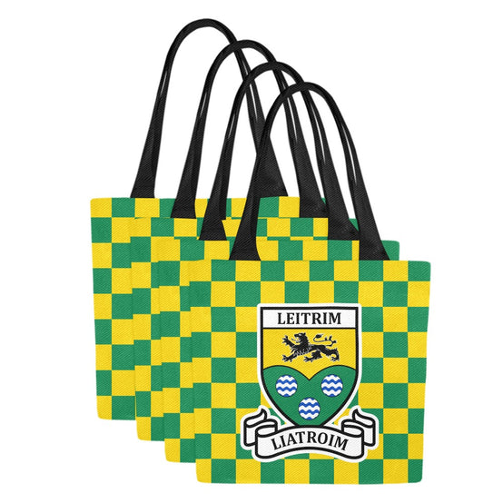 County Leitrim Chequered Canvas Tote Bag Set