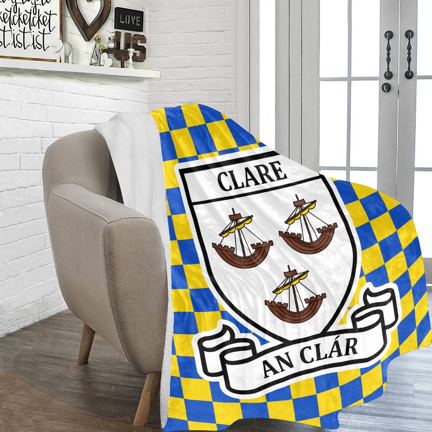 County Clare Chequered Ultra-Soft Throw Blanket