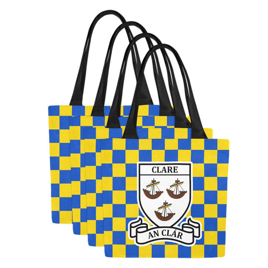 County Clare Chequered Canvas Tote Bag Set