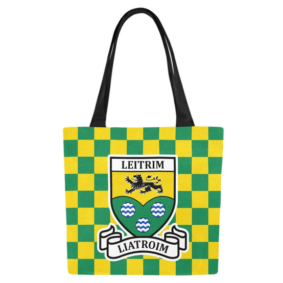 County Leitrim Chequered Canvas Tote Bag Set