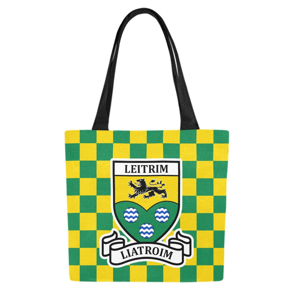 County Leitrim Chequered Canvas Tote Bag Set
