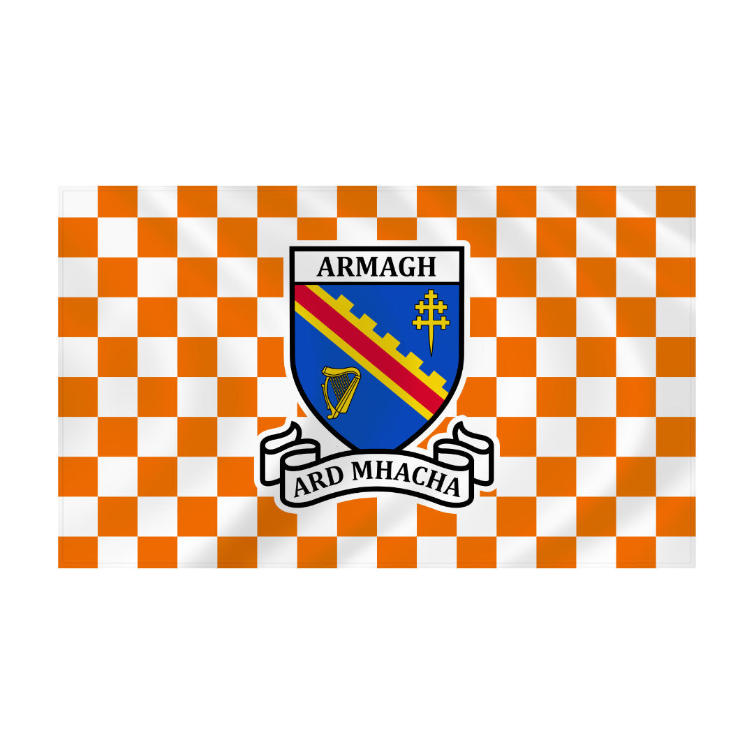 thumbnail image 2 of Orange & White Chequered Flag - Flags Ireland Prospect Design 2 of 13