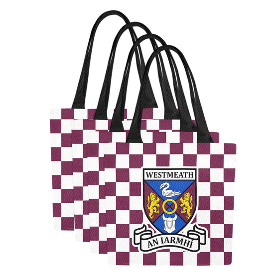 County Westmeath Chequered Canvas Tote Bag Set