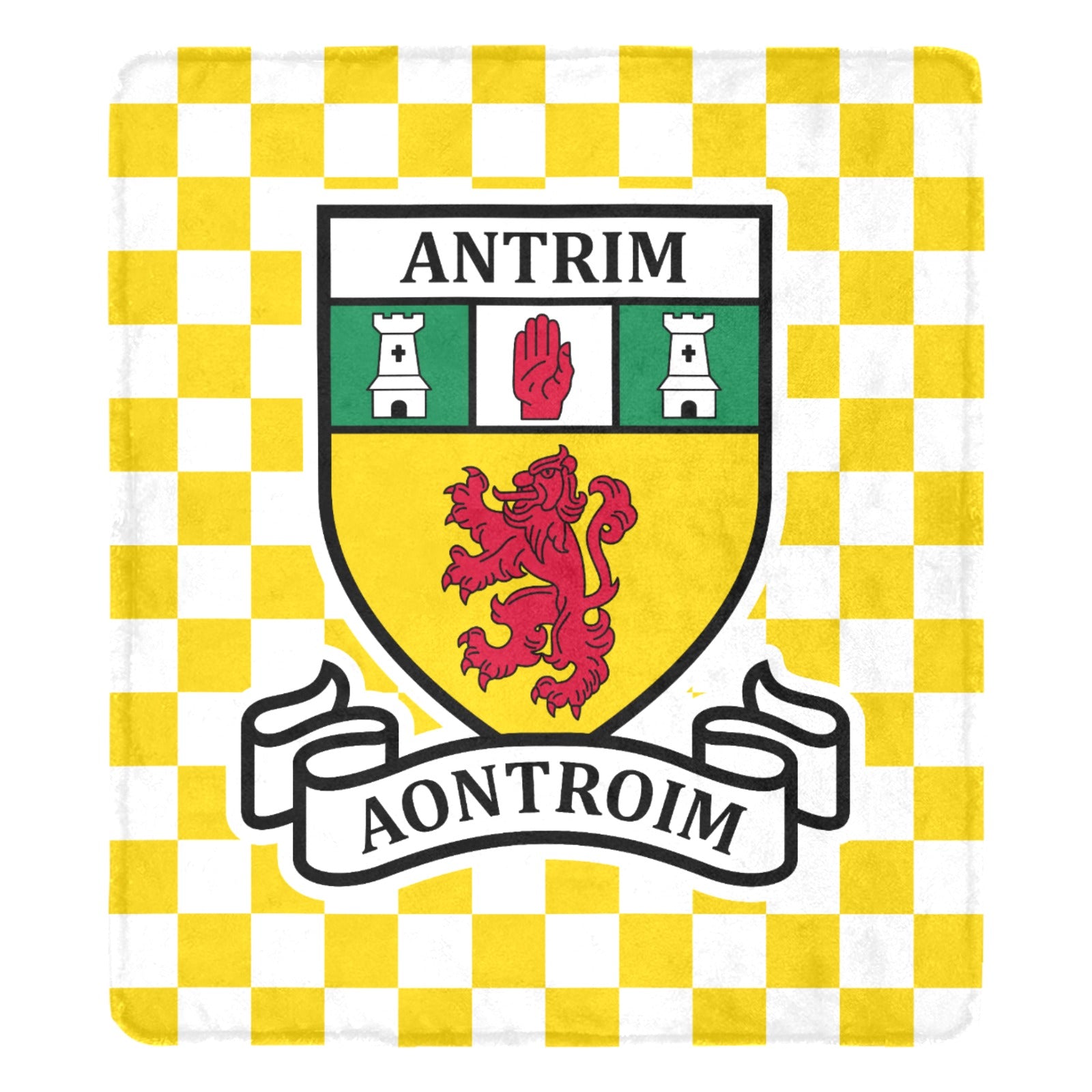 County Antrim Chequered Ultra-Soft Throw Blanket
