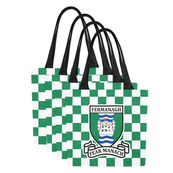 County Fermanagh Chequered Canvas Tote Bag Set