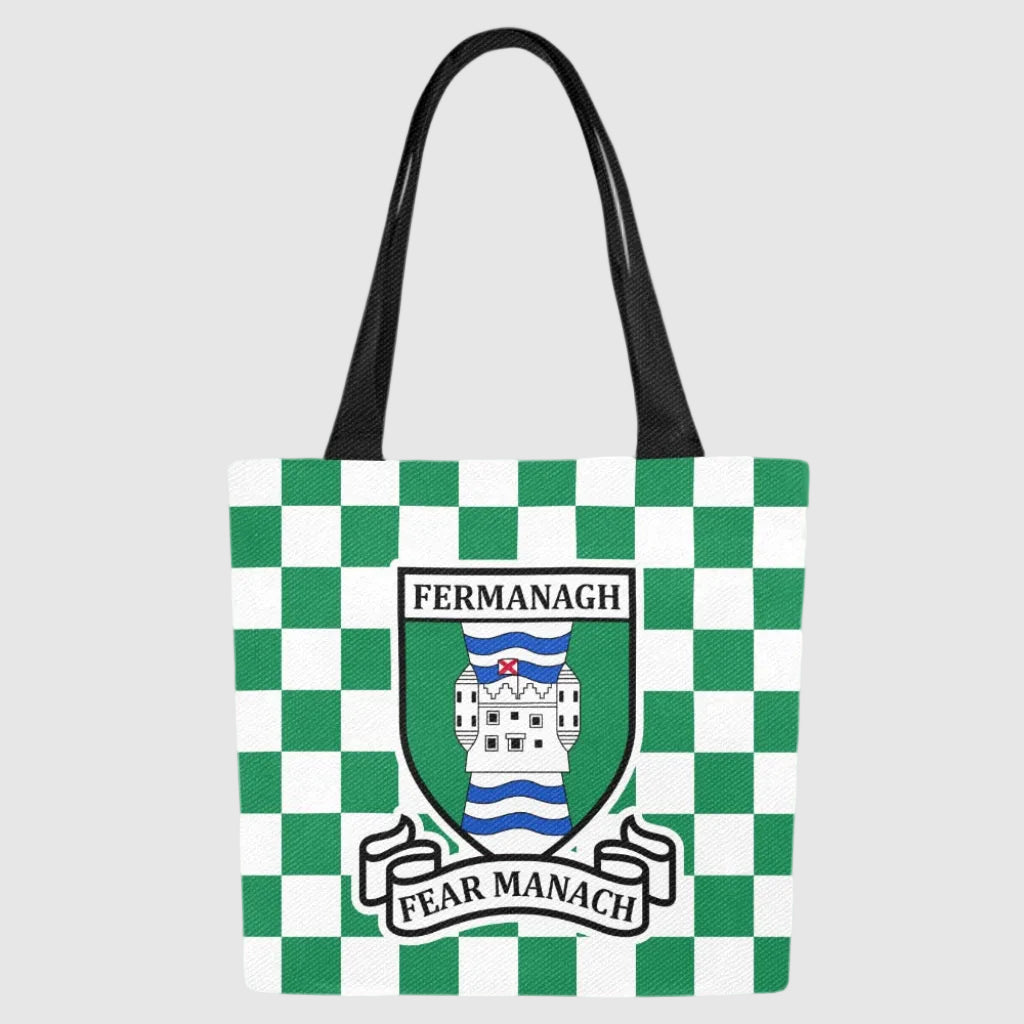 County Fermanagh Chequered Canvas Tote Bag Set