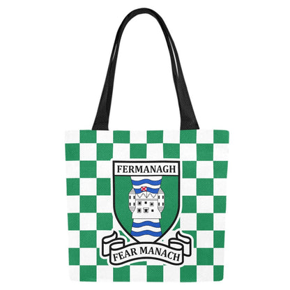 County Fermanagh Chequered Canvas Tote Bag Set