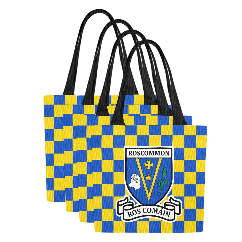 County Roscommon Chequered Canvas Tote Bag Set
