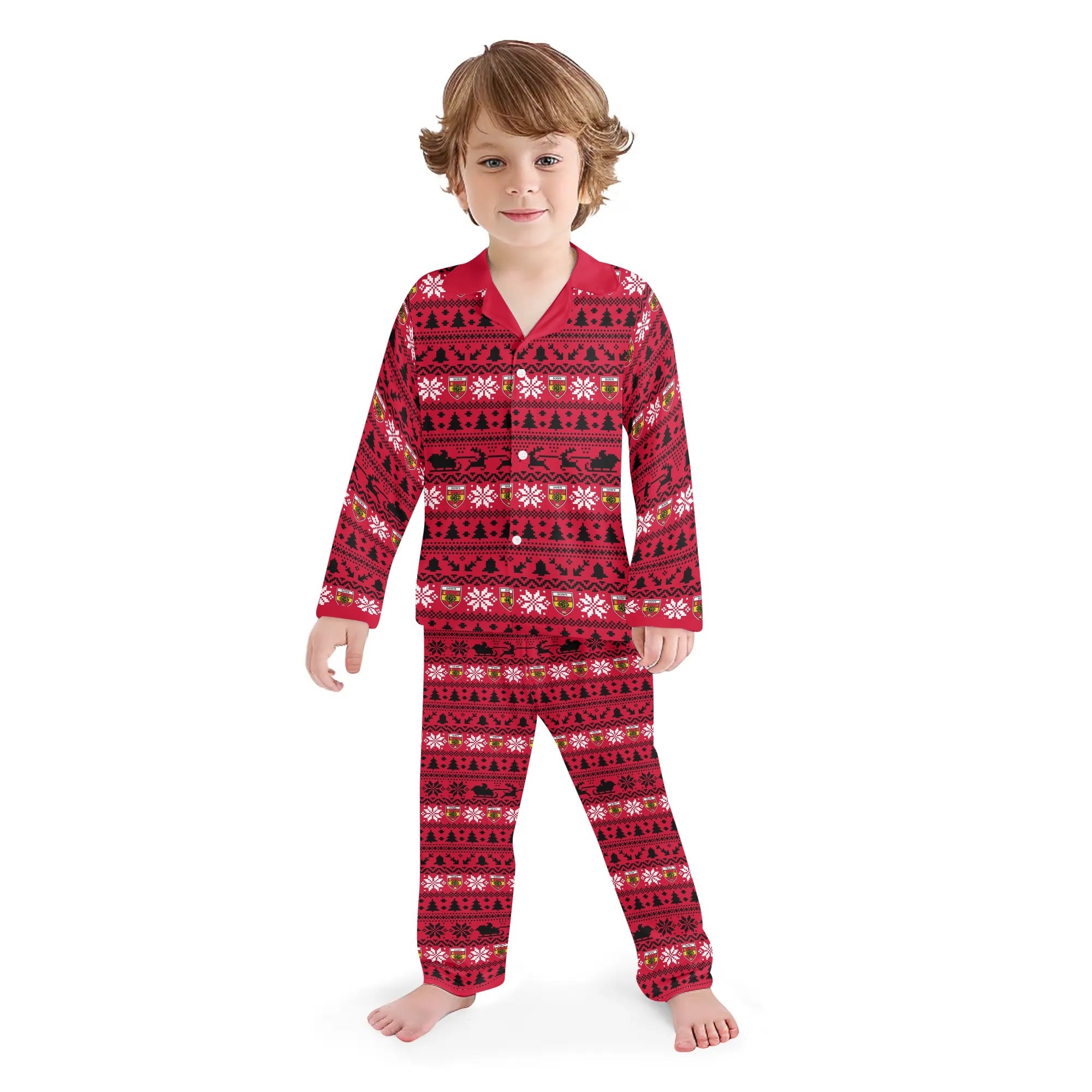 County Down Festive Kids Pyjamas Set XL