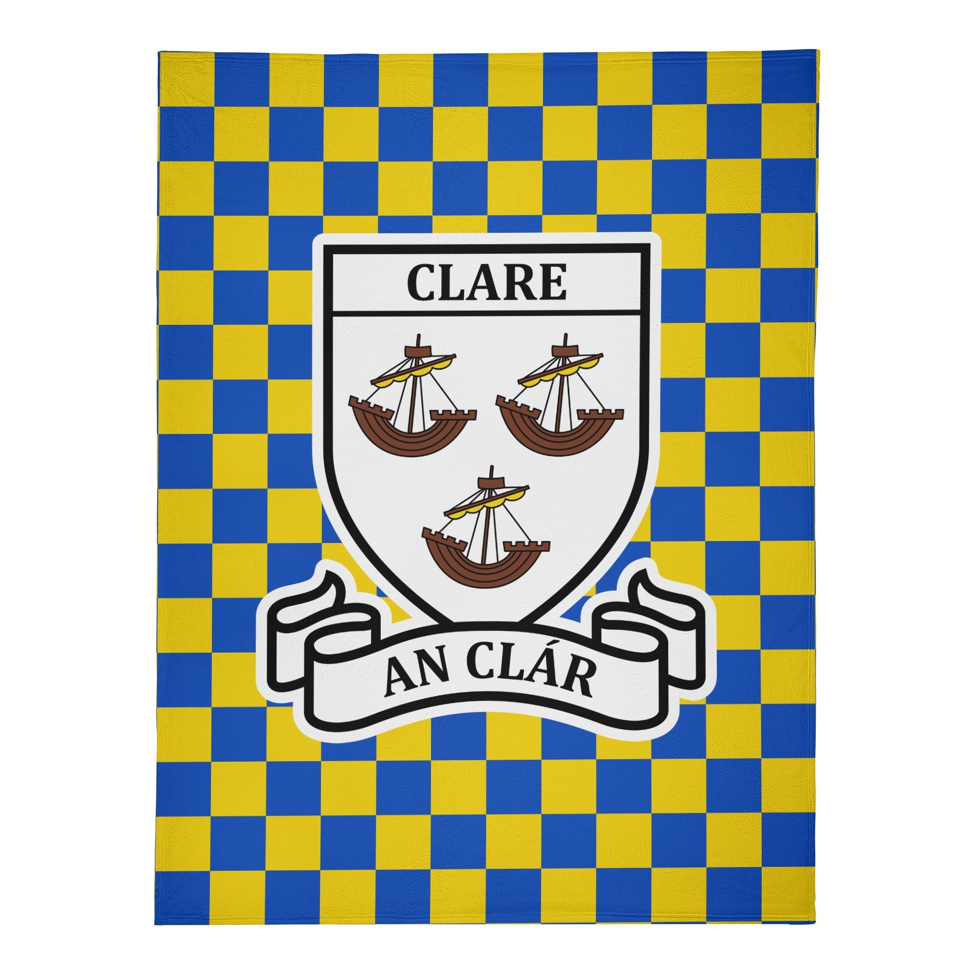 County Clare Chequered Fleece Blanket M