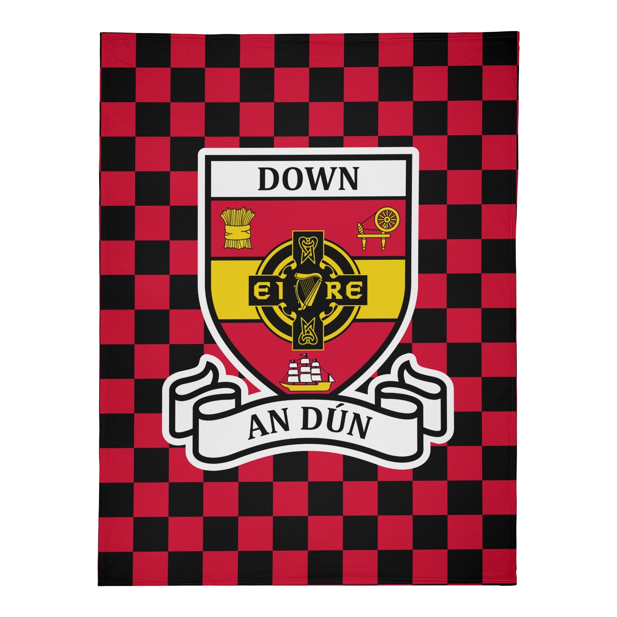 County Down Chequered Fleece Blanket M