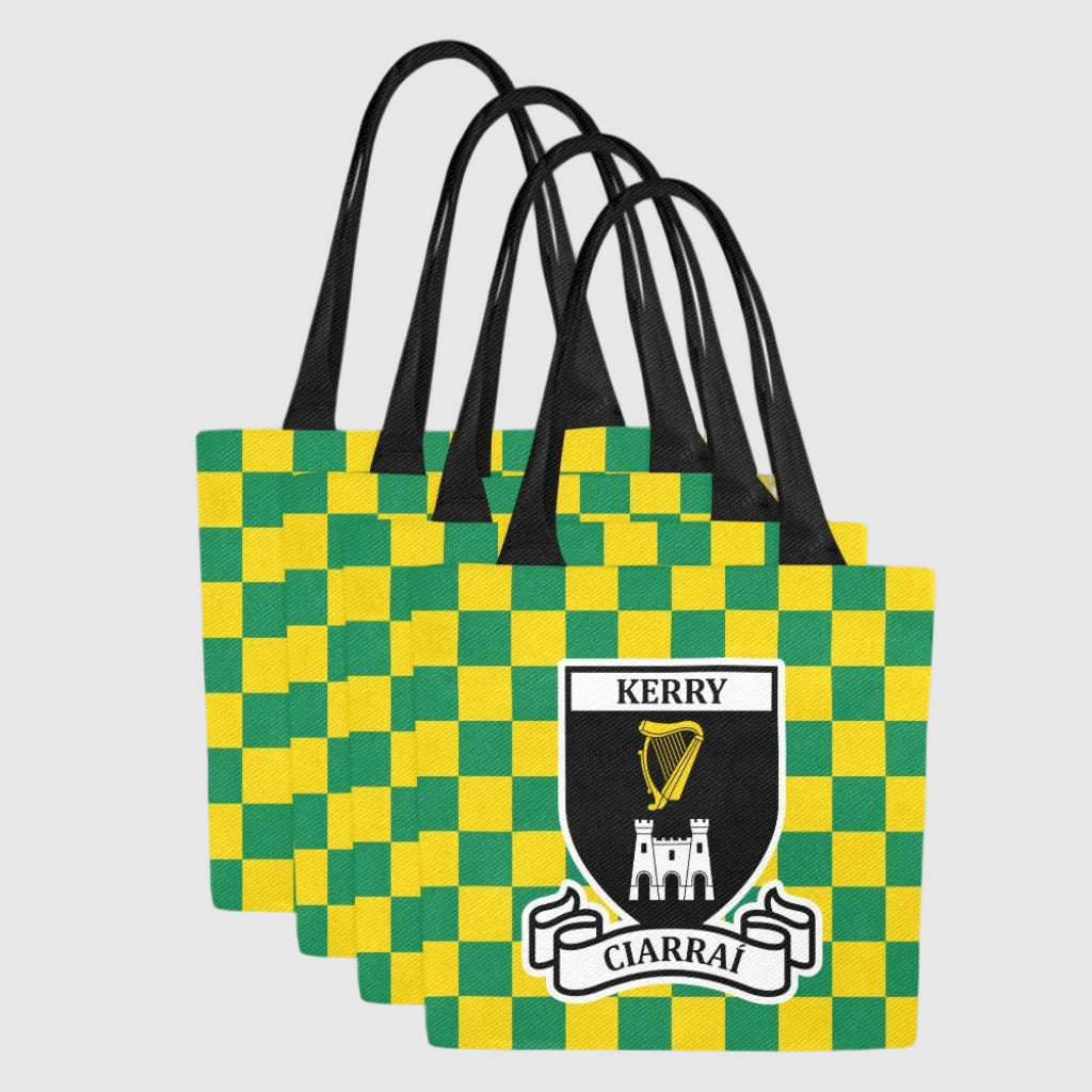 County Kerry Chequered Canvas Tote Bag Set