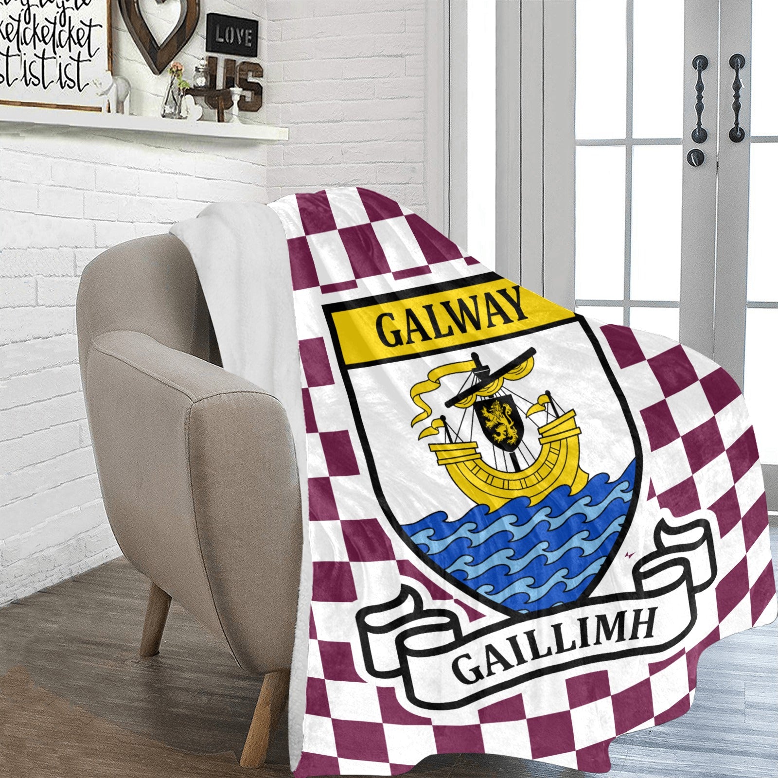 County Galway Chequered Ultra-Soft Throw Blanket