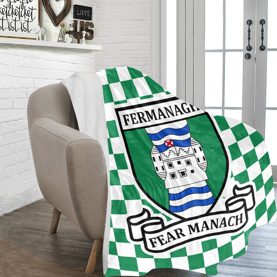 County Fermanagh Chequered Ultra-Soft Throw Blanket