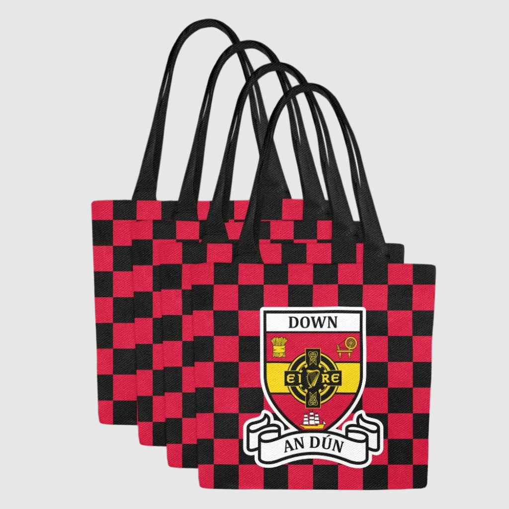 County Down Chequered Canvas Tote Bag Set