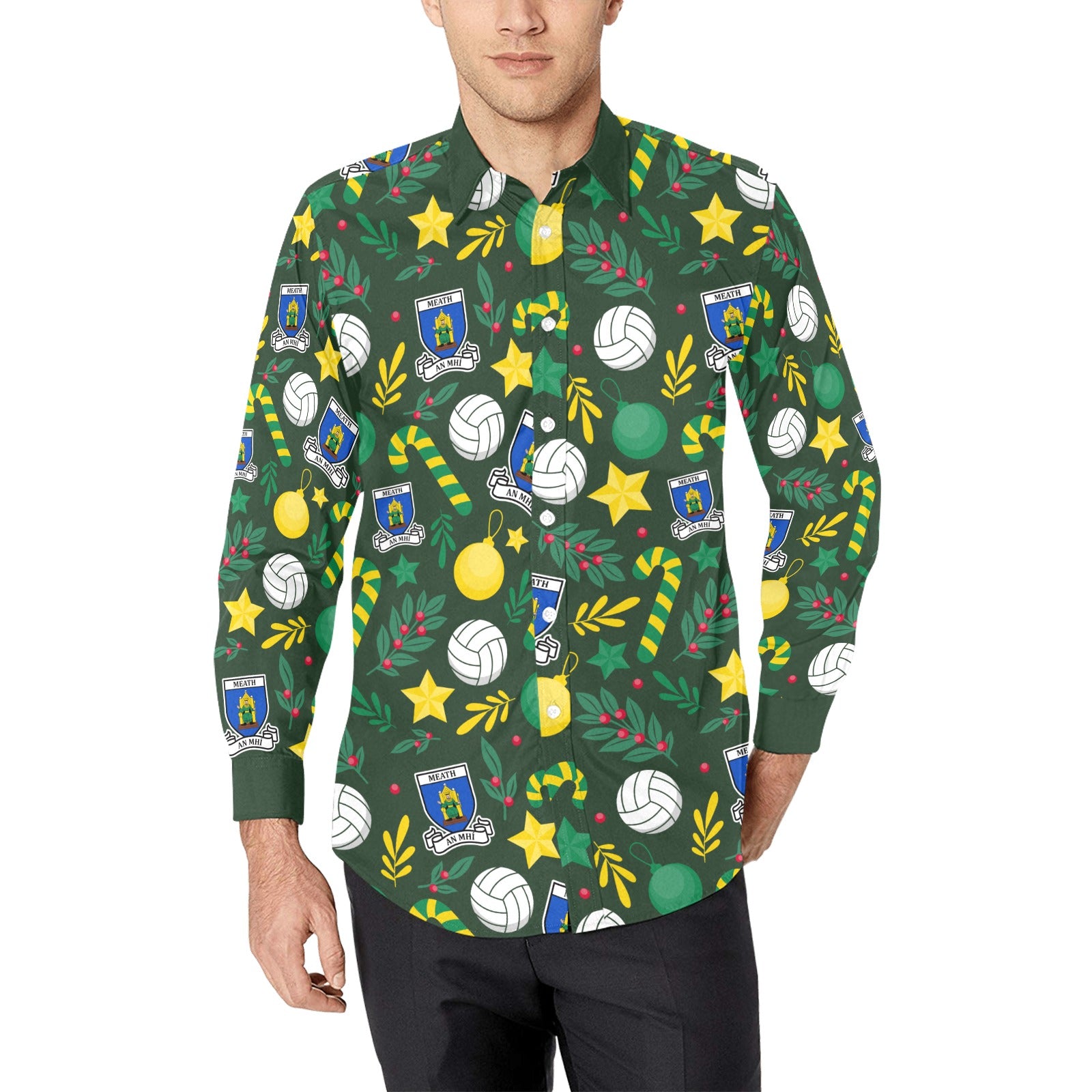 County Meath Christmas Button Up Shirt