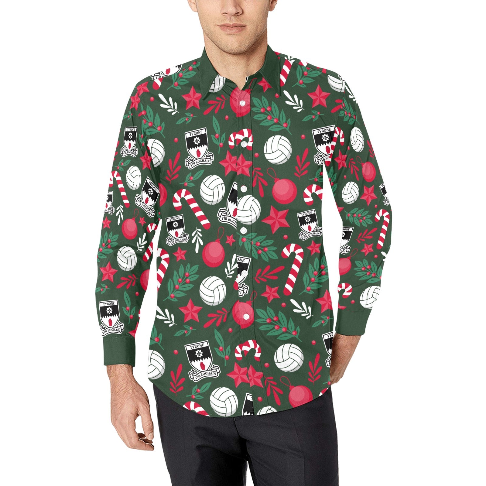 County Tyrone Christmas Button Up Shirt