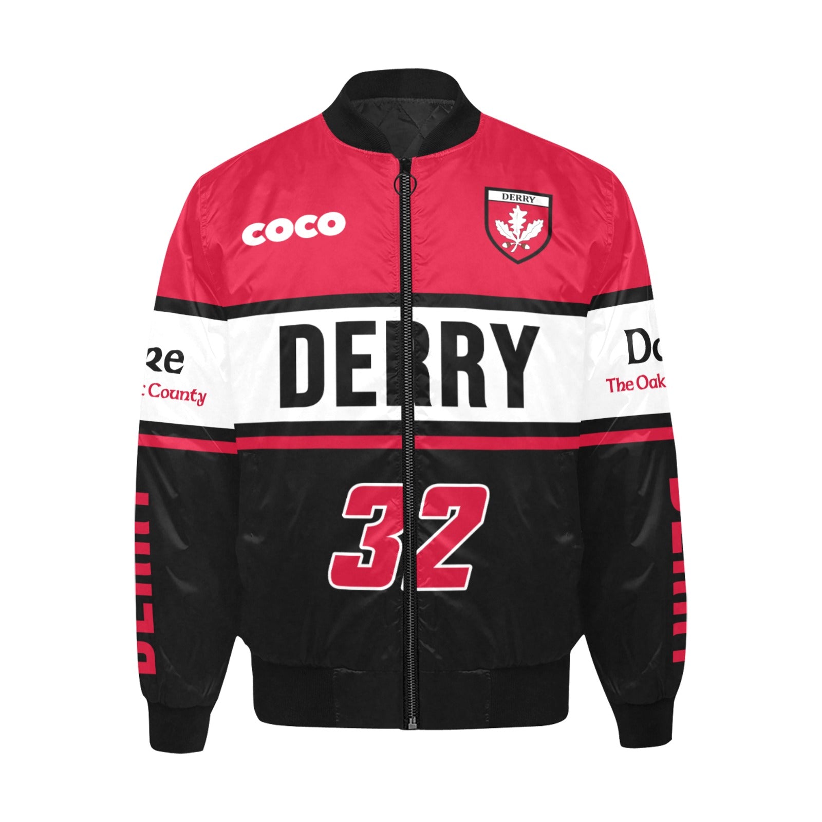 County Derry Vintage Quilted Bomber Jacket 5XL