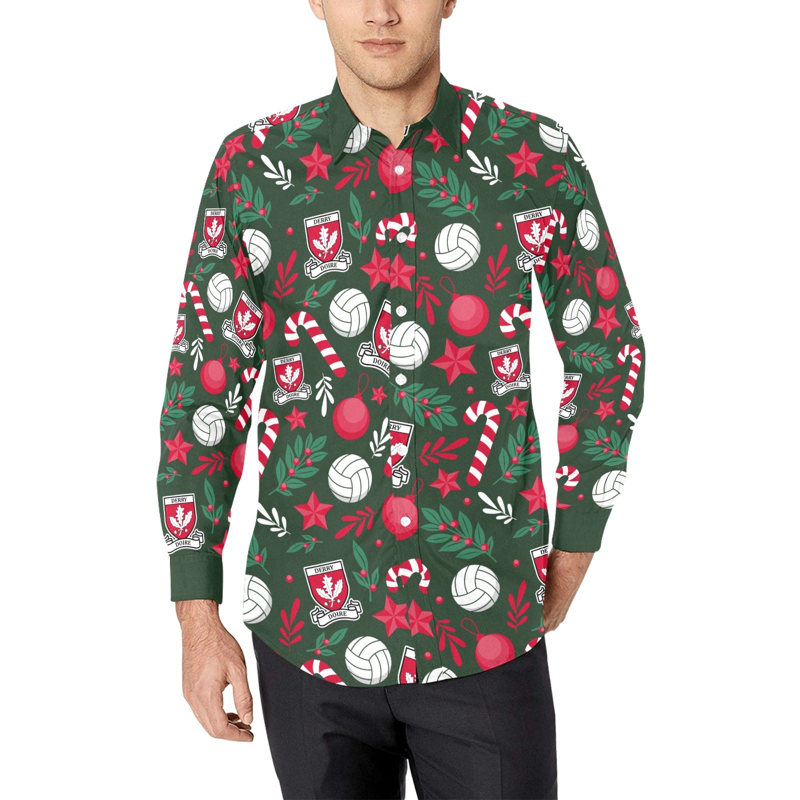 County Derry Christmas Button Up Shirt