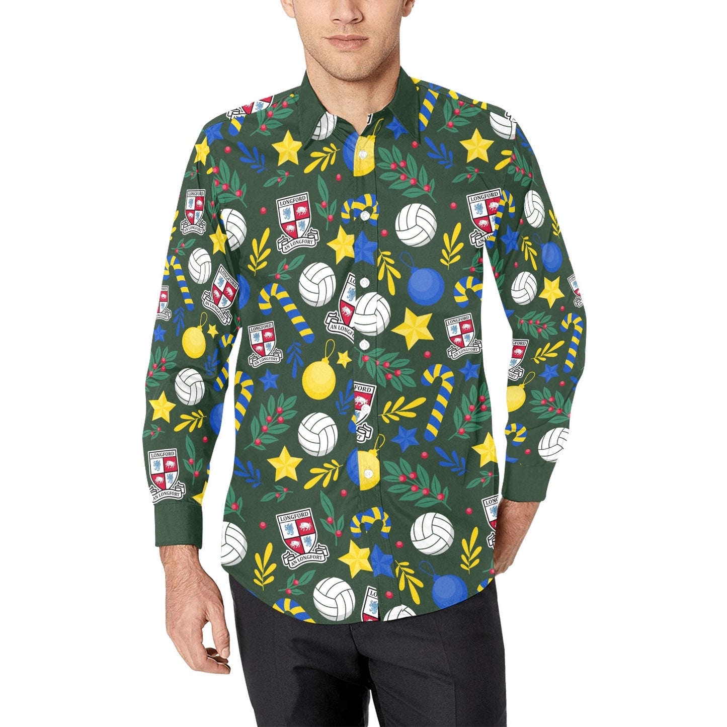 County Longford Christmas Button Up Shirt