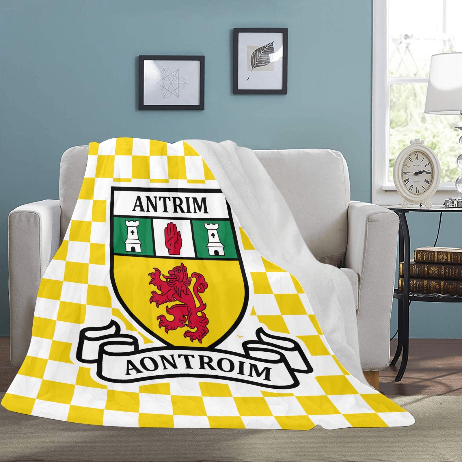 County Antrim Chequered Ultra-Soft Throw Blanket