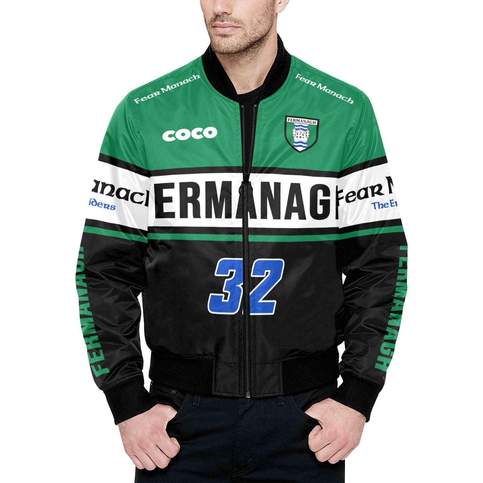 County Fermanagh Vintage Quilted Bomber Jacket