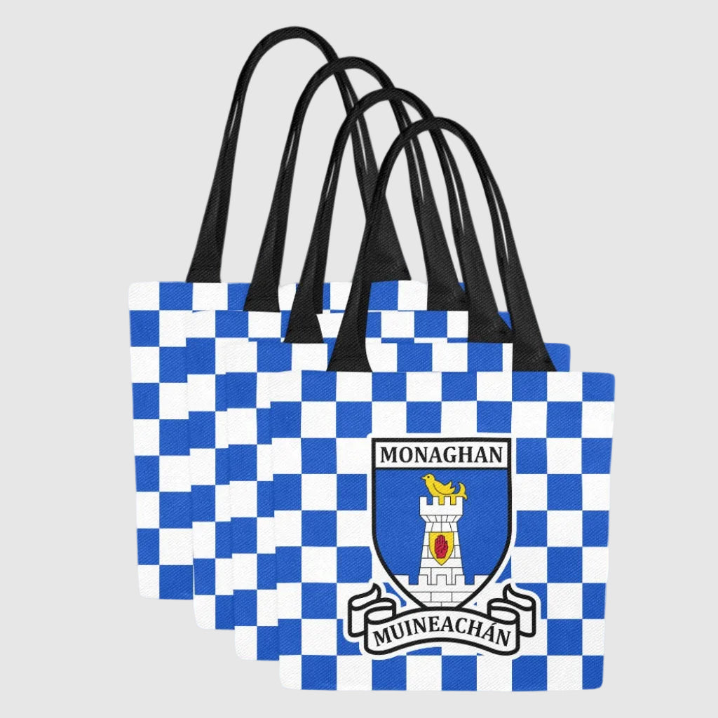 County Monaghan Chequered Canvas Tote Bag Set