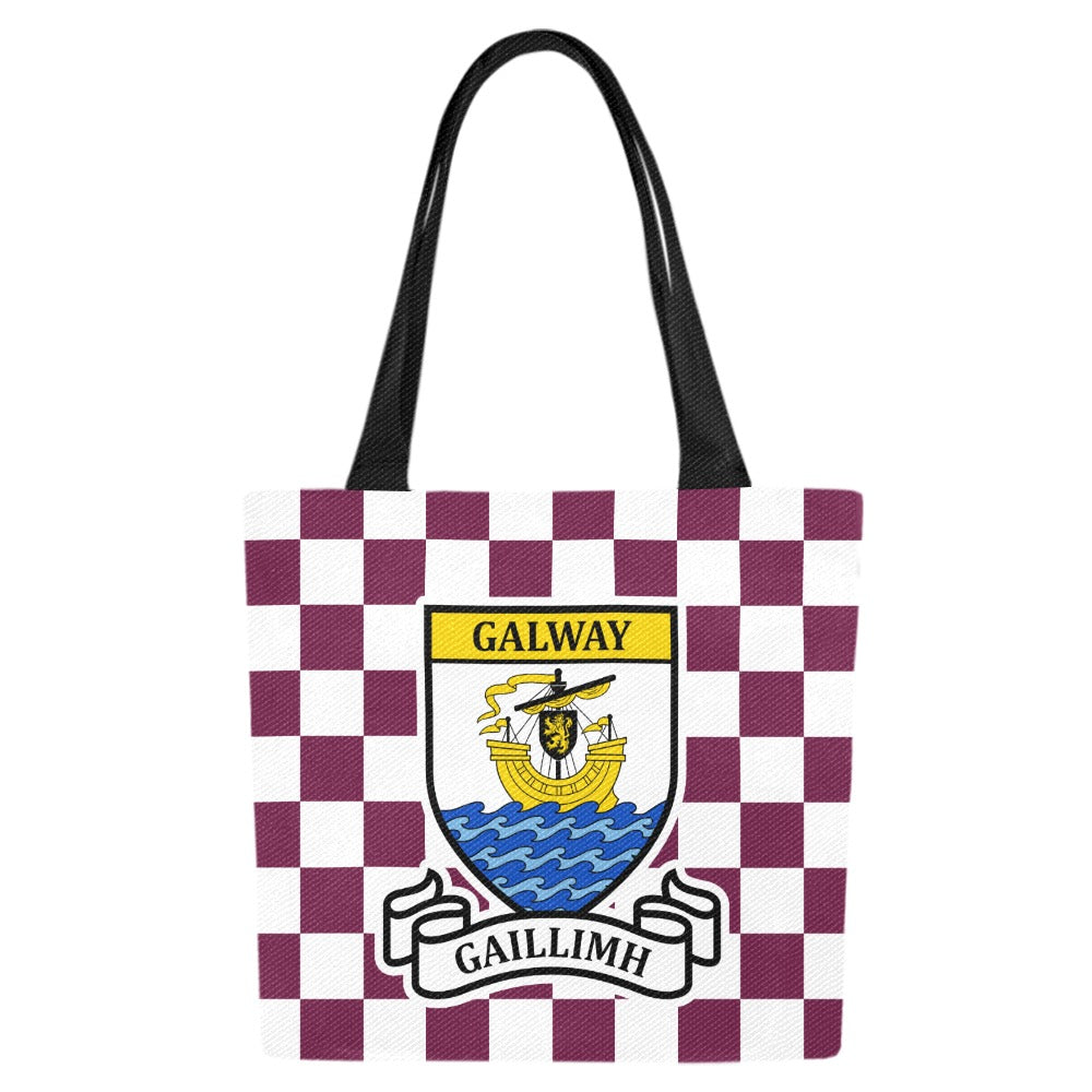 County Galway Chequered Canvas Tote Bag Set