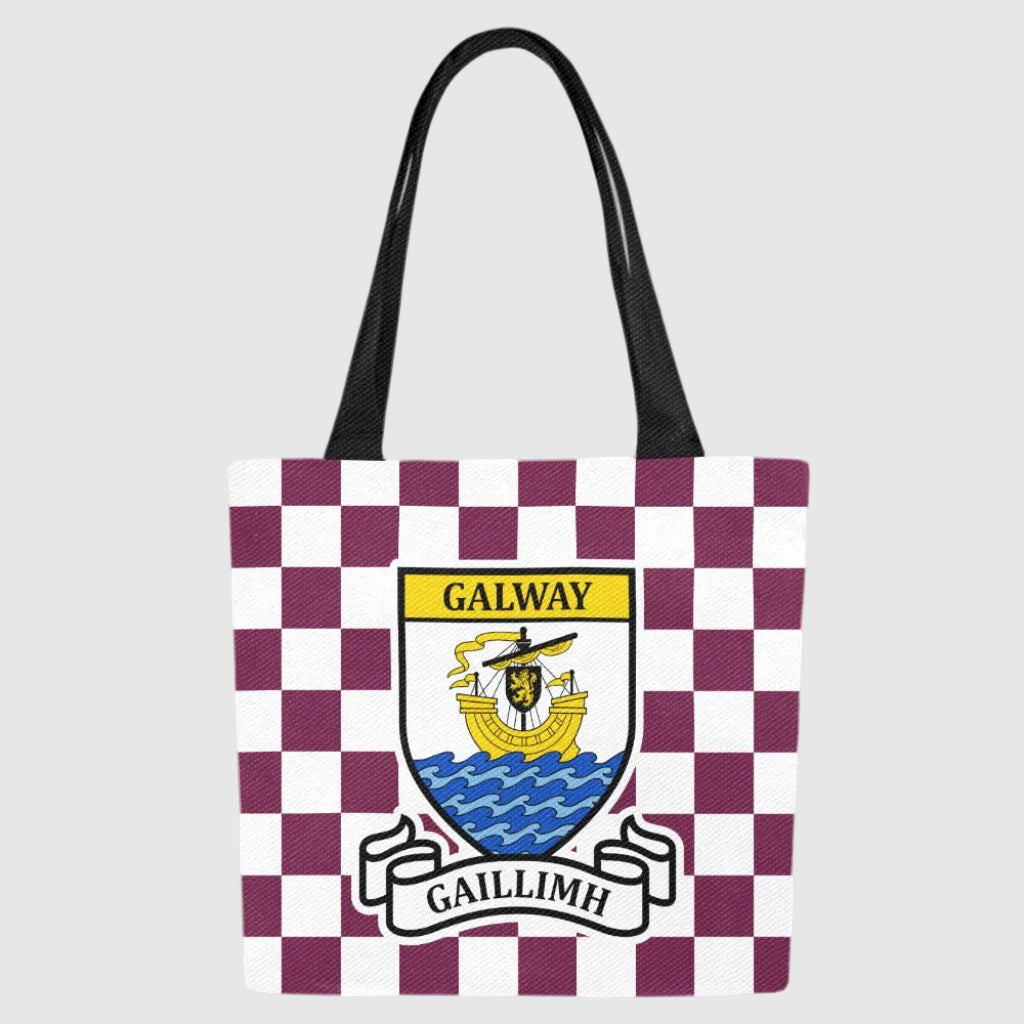 County Galway Chequered Canvas Tote Bag Set