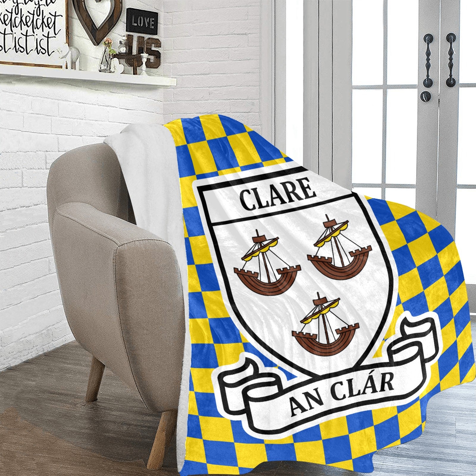 County Clare Chequered Ultra-Soft Throw Blanket