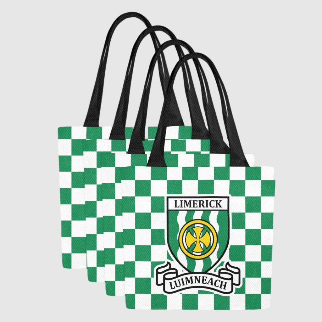 County Limerick Chequered Canvas Tote Bag Set