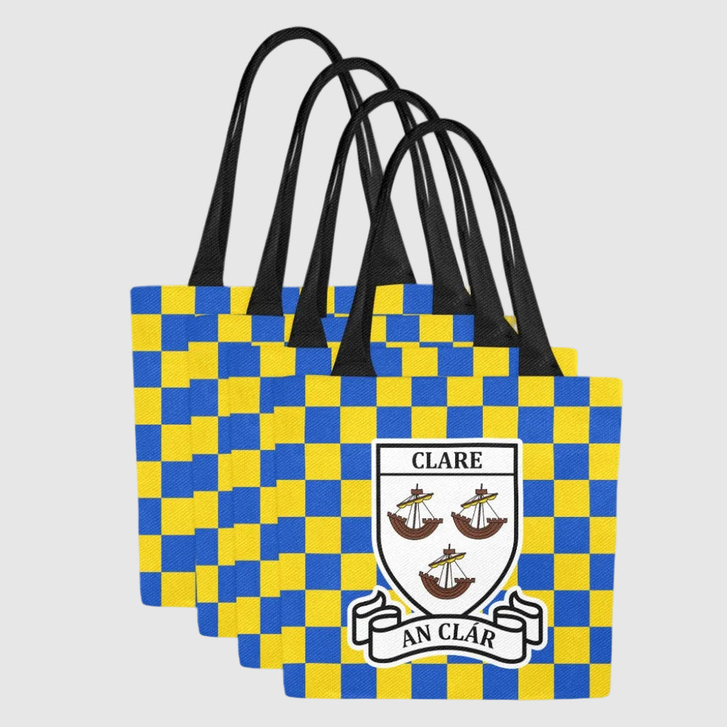County Clare Chequered Canvas Tote Bag Set