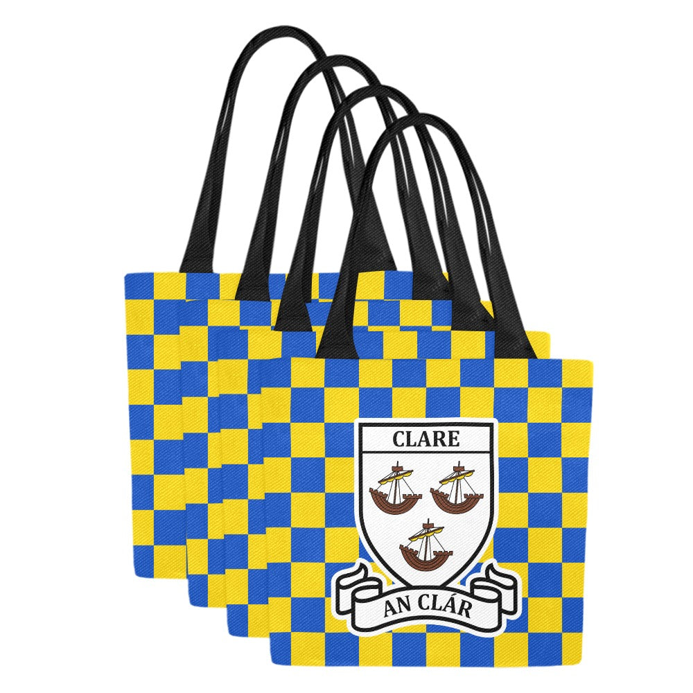 County Clare Chequered Canvas Tote Bag Set