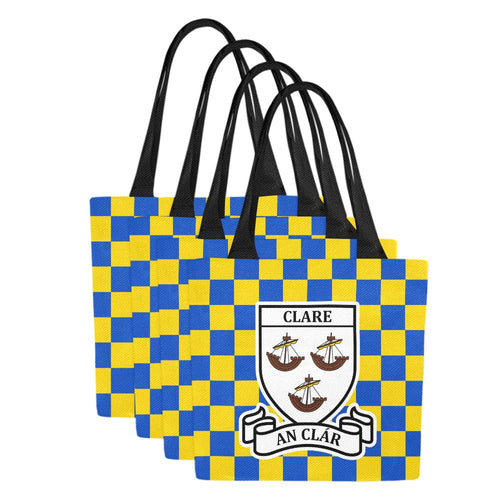 County Clare Chequered Canvas Tote Bag Set