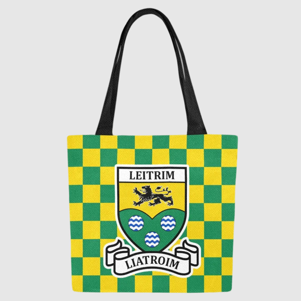 County Leitrim Chequered Canvas Tote Bag Set