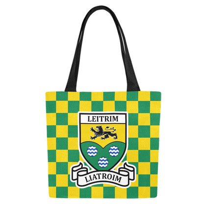 County Leitrim Chequered Canvas Tote Bag Set