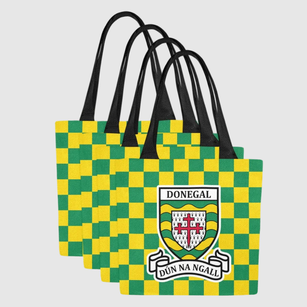 County Donegal Chequered Canvas Tote Bag Set