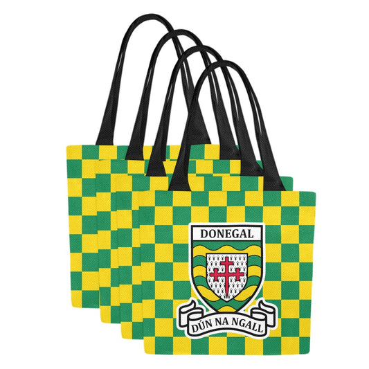 County Donegal Chequered Canvas Tote Bag Set