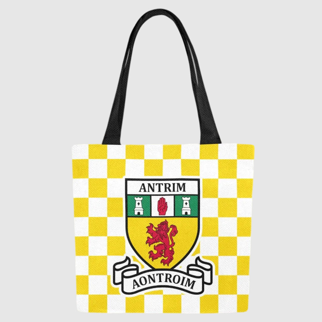 County Antrim Chequered Canvas Tote Bag Set