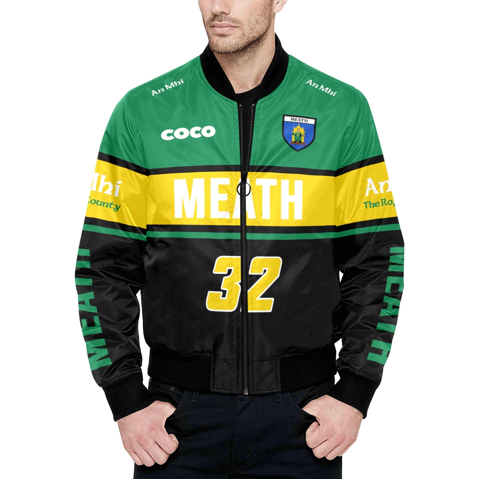 County Meath Vintage Quilted Bomber Jacket