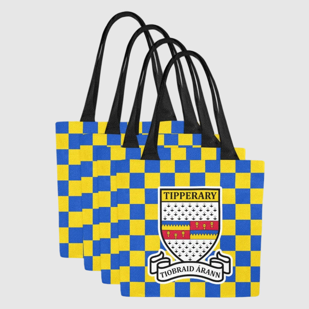 County Tipperary Chequered Canvas Tote Bag Set