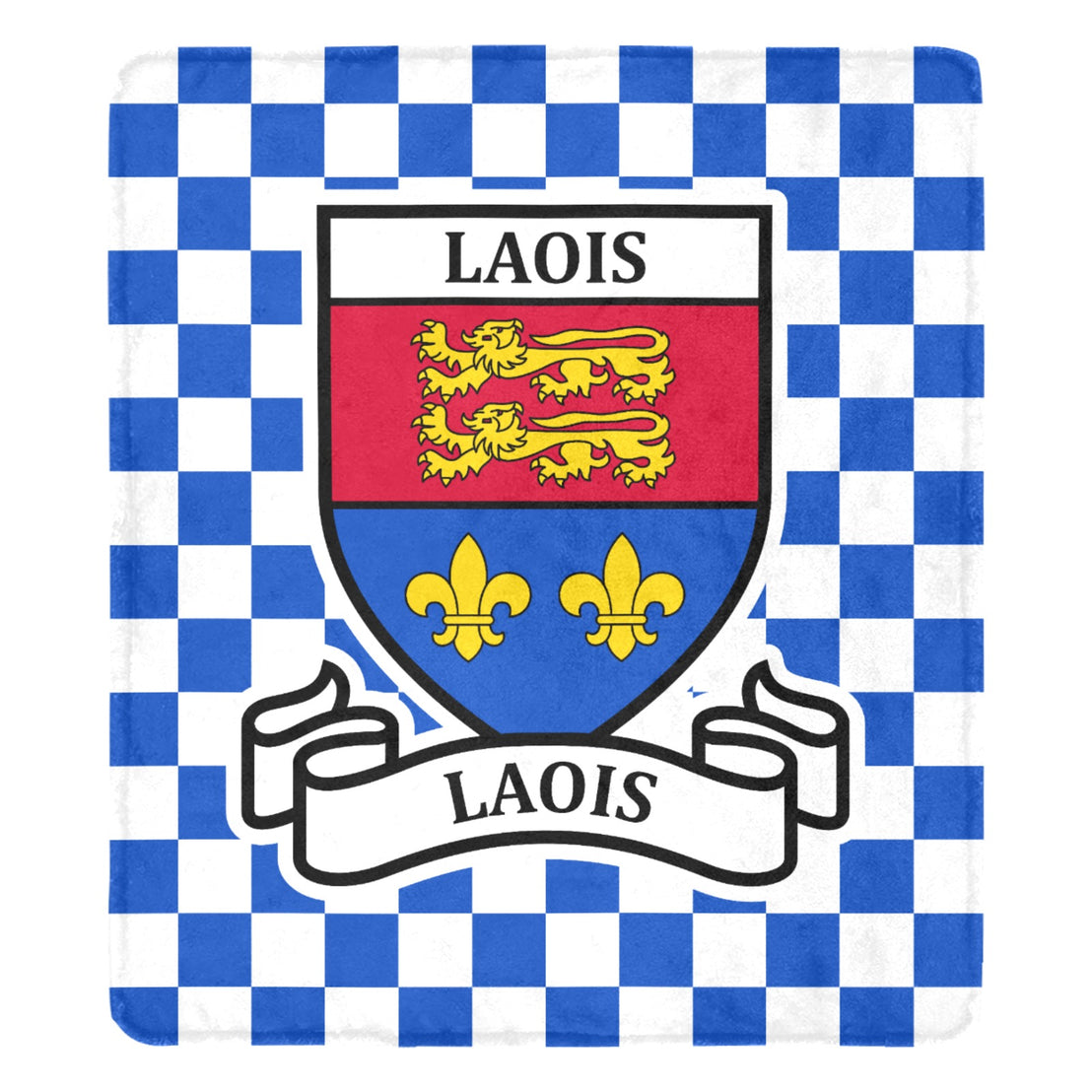 County Laois Chequered Ultra-Soft Throw Blanket