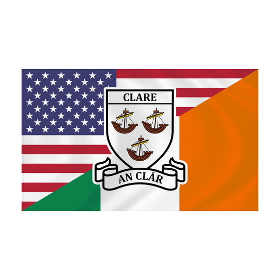 County Clare Irish American Flag