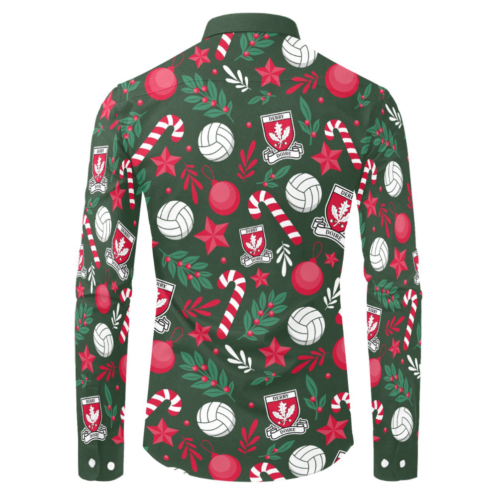 County Derry Christmas Button Up Shirt