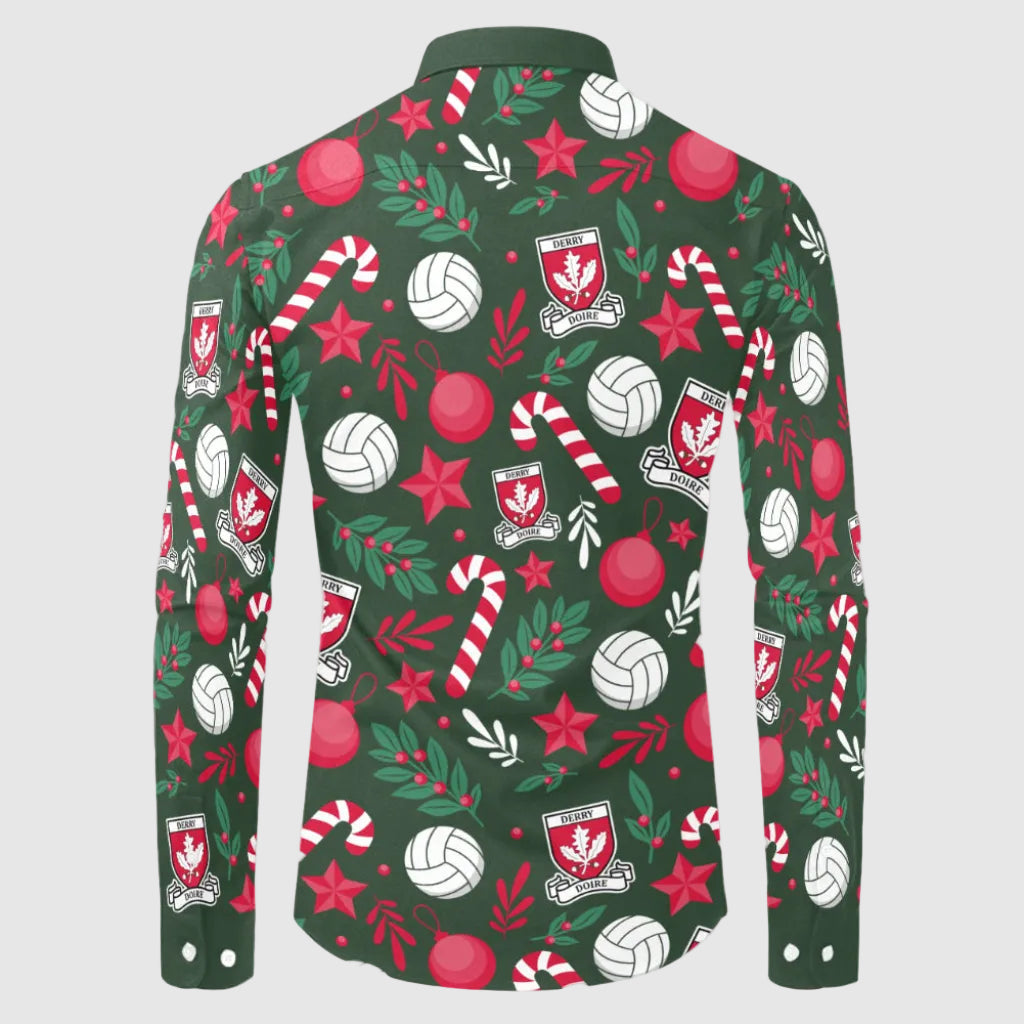 County Derry Christmas Button Up Shirt